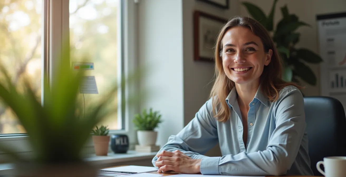 Visual contrast between a stressed person being monitored and a confident professional focused on outcomes.