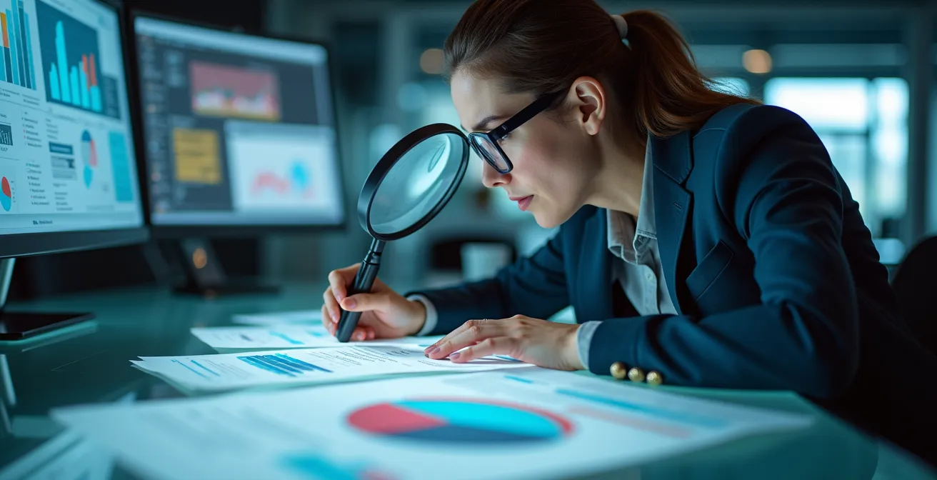 Expert analyzing technical documentation with critical assessment tools